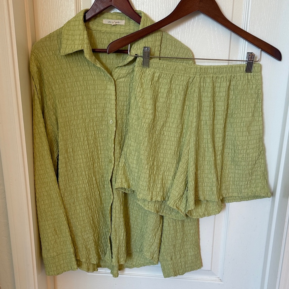 Green Textured Women's Blouse